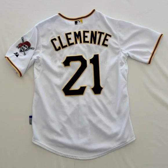Majestic MLB Roberto Clemente #21 Button down Jersey Youth Large - Picture 1 of 5